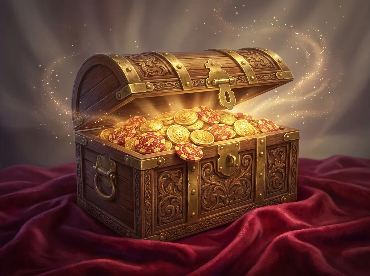 Treasure chest of daily free chip rewards